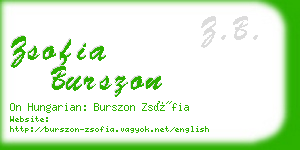 zsofia burszon business card